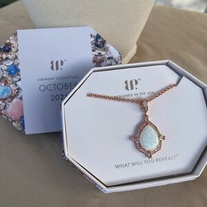 Elegant Rose Gold Necklace with Opal Pendant